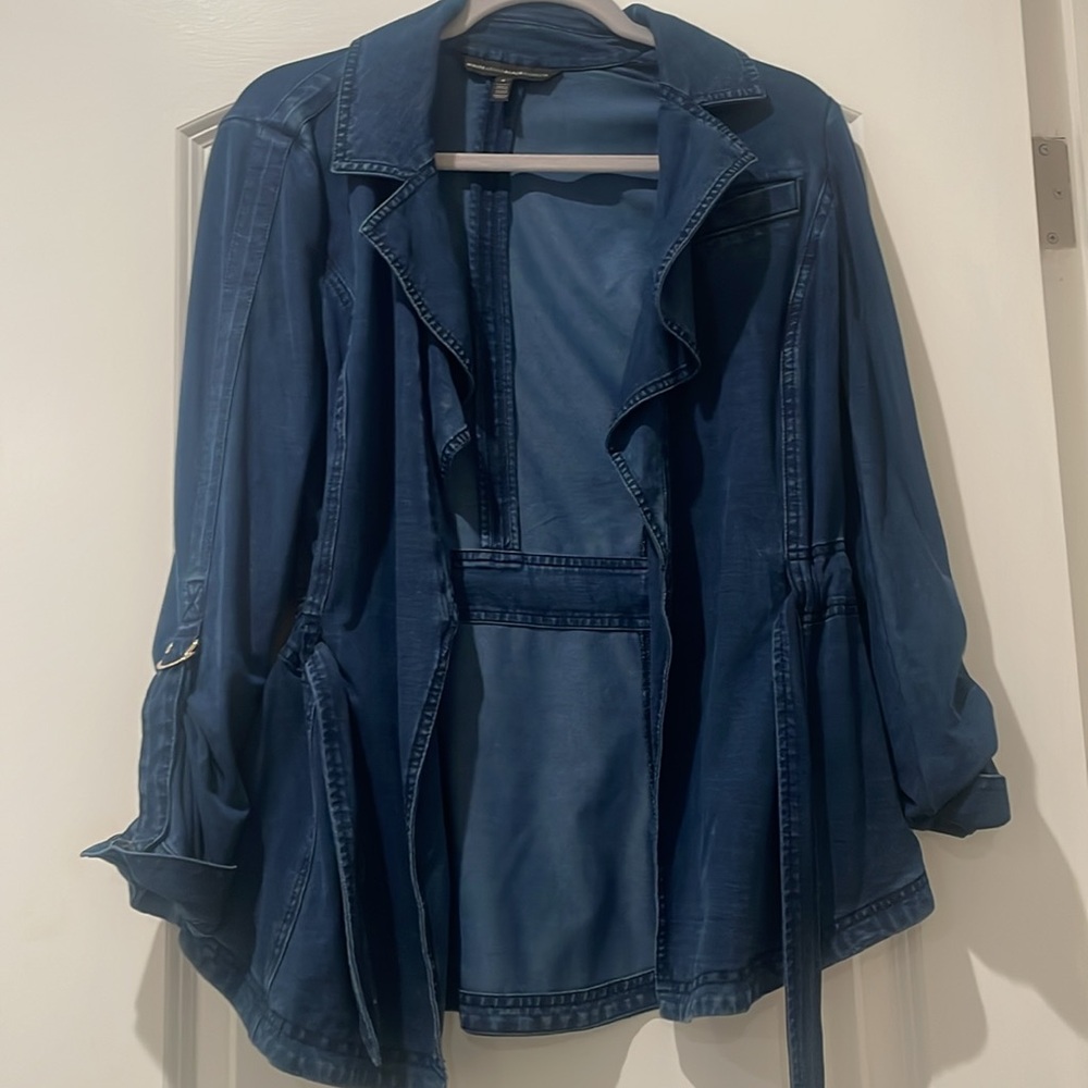 White House Black Market Blue Soft Denim Jacket Size 6